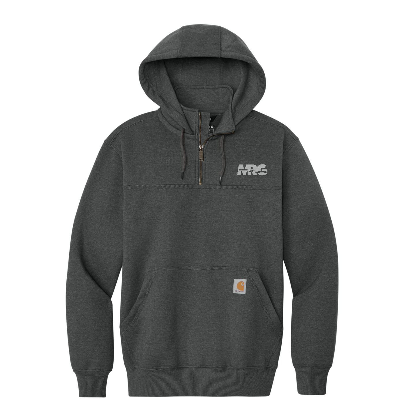 Carhartt  Rain Defender  Paxton Heavyweight Hooded Zip Mock Sweatshirt — Carbon Heather