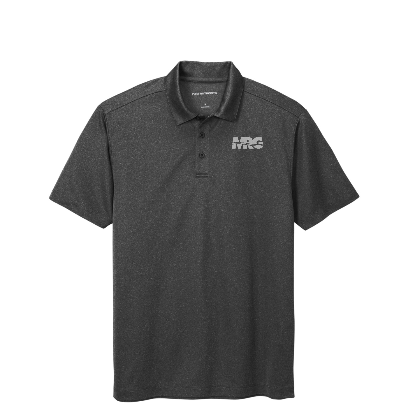Port Authority  Heathered Silk Touch  Performance Polo — Black Heather