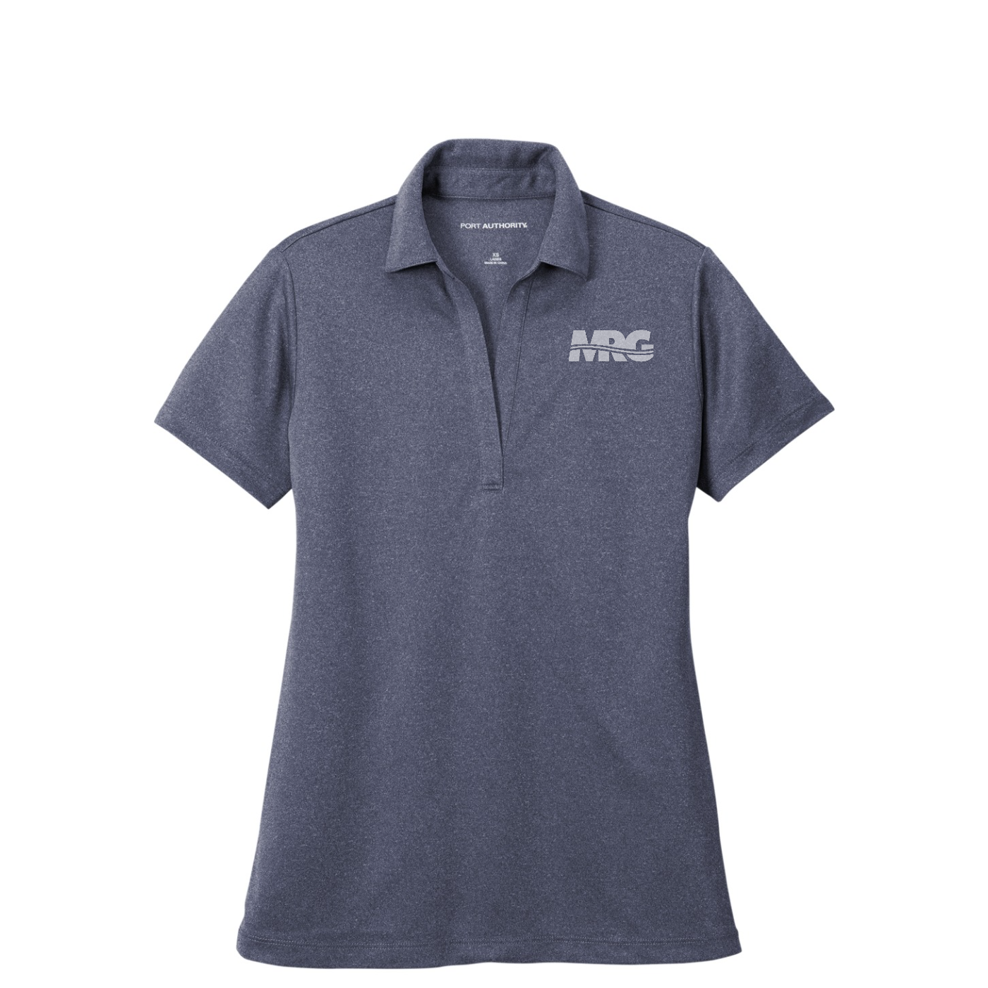 Port Authority  Women's Heathered Silk Touch  Performance Polo — Navy Heather