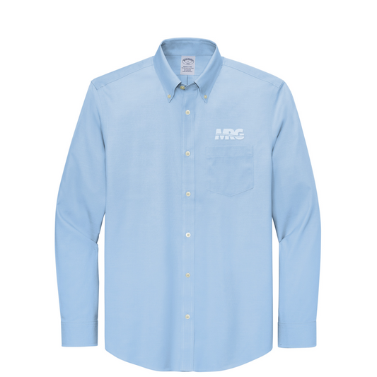 Brooks Brothers Wrinkle-Free Stretch Pinpoint Shirt — Newport Blue