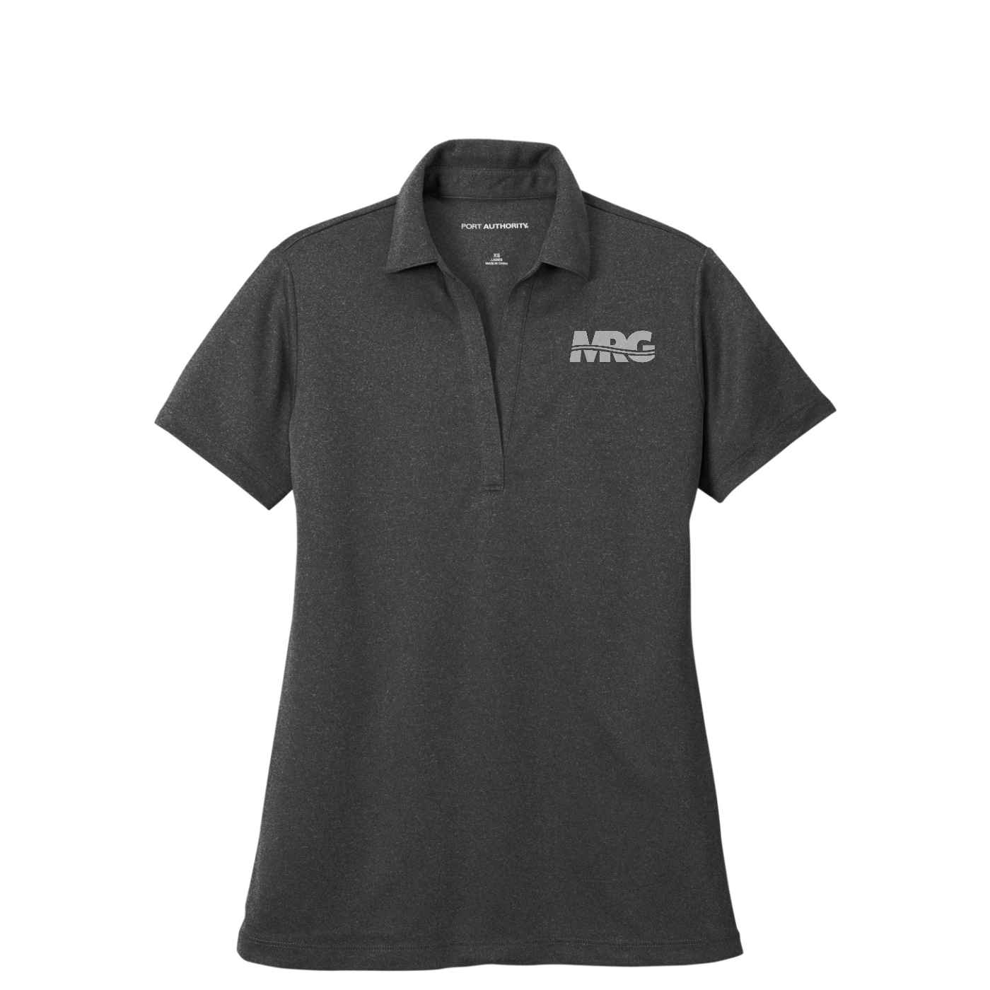 Port Authority  Women's Heathered Silk Touch  Performance Polo — Black Heather